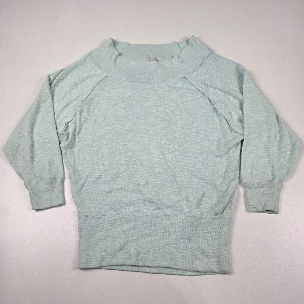 Free People We The Free Sweater Womens Small Mint Green Raglan‎ Pullover Cropped